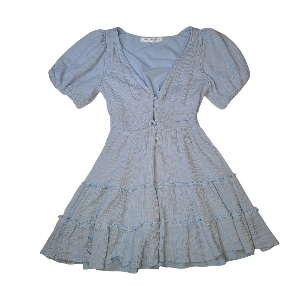Alter'd State Women's Light Blue Babydoll Mini Dress Size XS